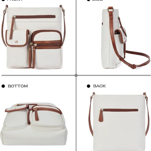 Crossbody Purses for Women Medium PU Leather Shoulder Bag with Multi Pocket for - Picture 6 of 6